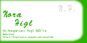 nora higl business card